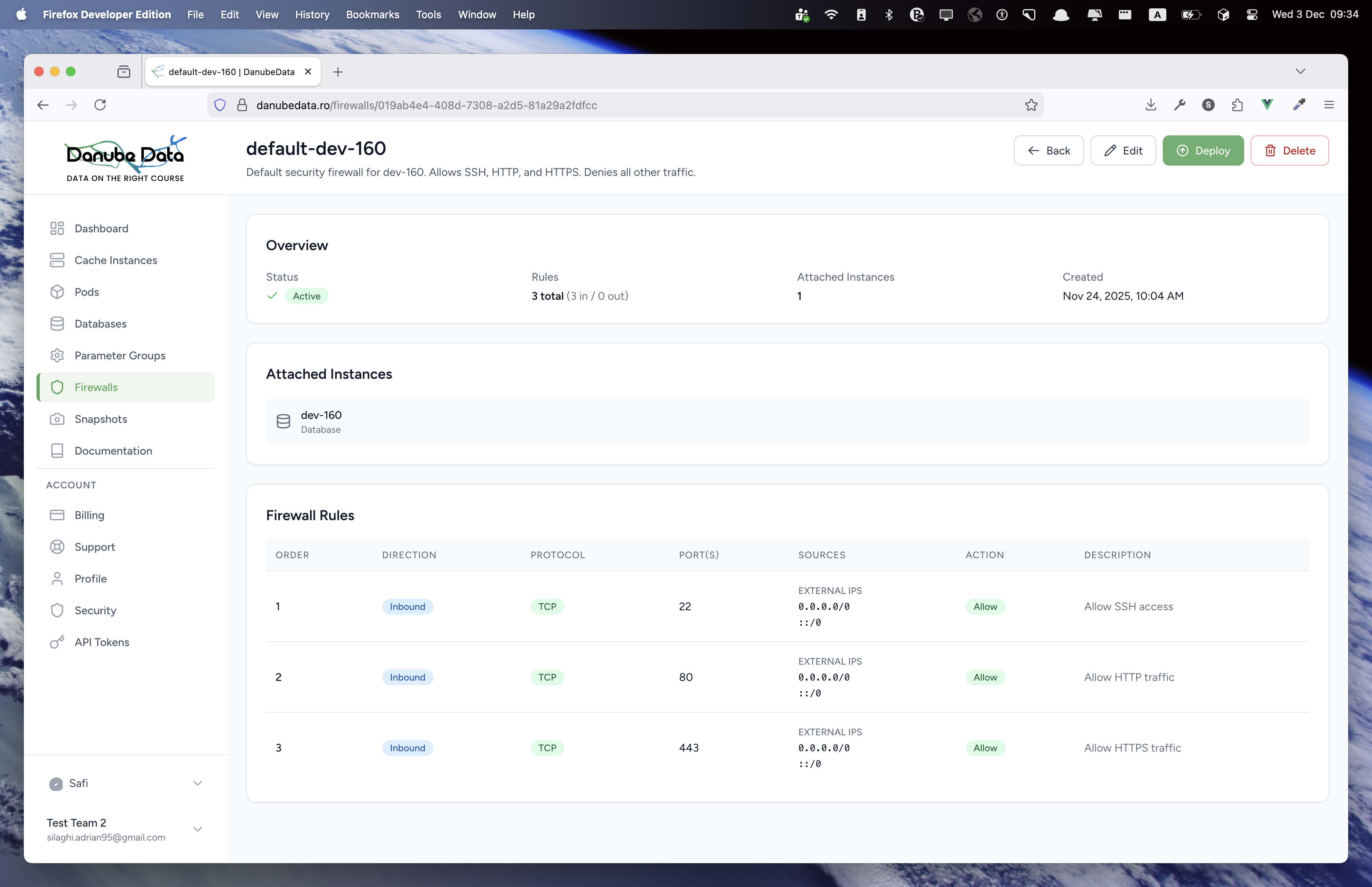 DanubeData Firewalls - Network security configuration