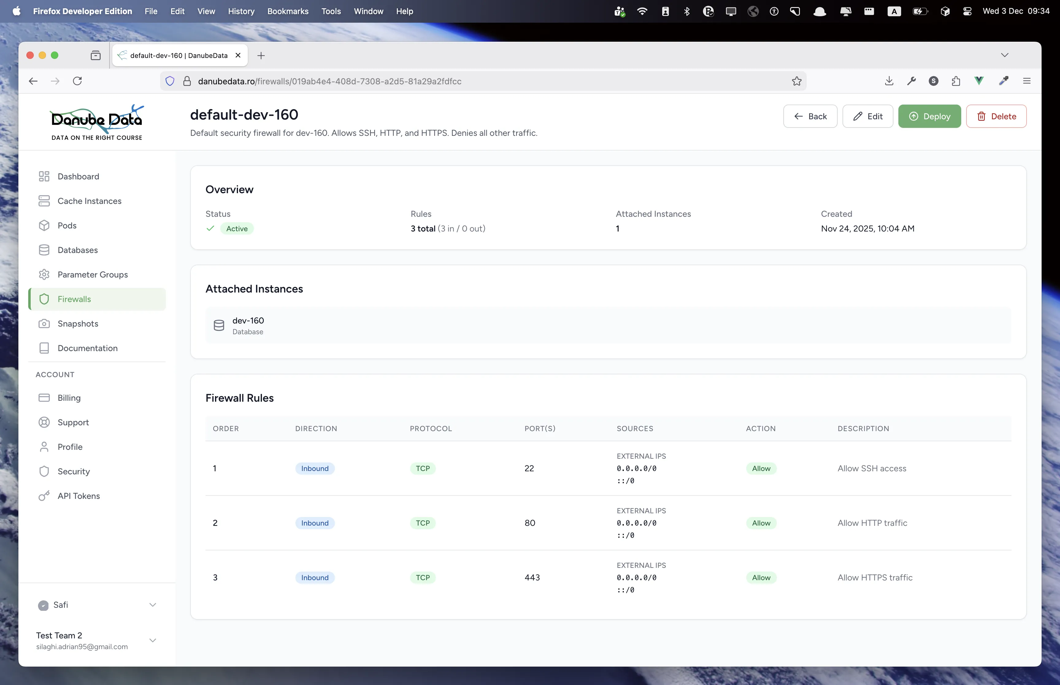 DanubeData Firewalls - Network security configuration